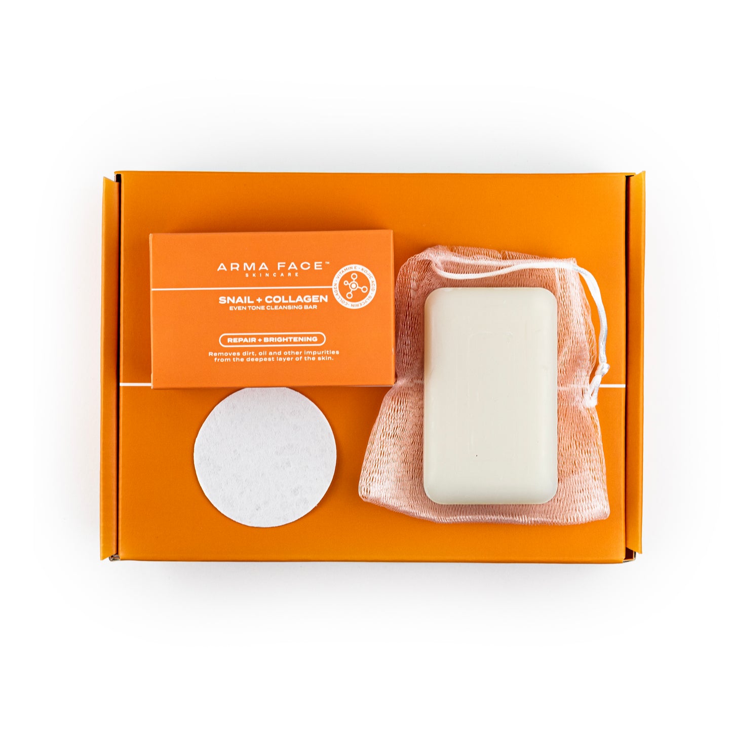 Barra limpiadora uniforme Snail + Collagen con esponja exfoliante